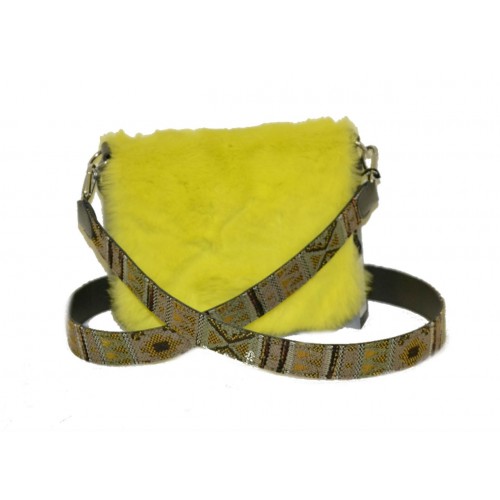 O bag borsa O pocket con tracolla e pattina lapin giallo