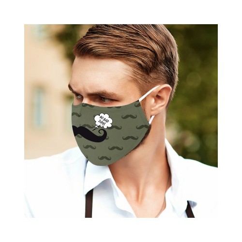 Mascherina facciale le Pandorine Mask DAYS Moustache Army Green